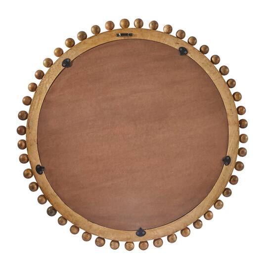 35" Mango Wood Beaded Ball Frame Wall Mirror
